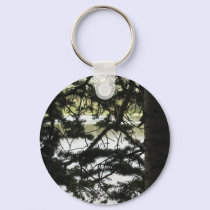 Silver Lake Through Pine Branches keychains
