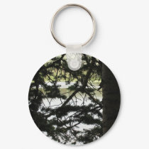 Silver Lake Through Pine Branches keychains