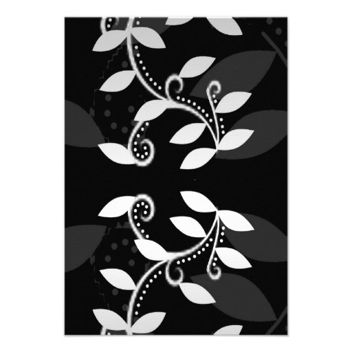 Silver Leaf Border Bridal Shower Invitation