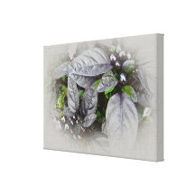 Silver Leaves and Berries Gallery Wrap Canvas