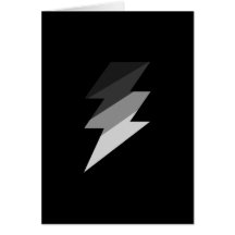 Silver Lightning Thunder Bolt Greeting Cards