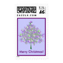 Silver-Lilac Christmas Tree Postage stamp