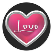 Silver Lined Heart Sticker