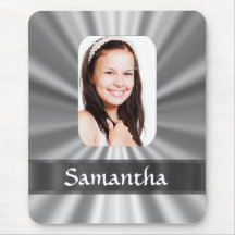 Silver look photo template mouse pad