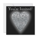 Silver Love Heart! Playing Card Pattern! invitations by PsyborgAli Silver Love Heart! Playing Card Pattern! invitations