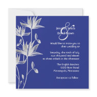 Silver Magnolia Blossoms Wedding Invitation invitation