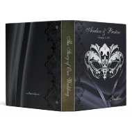Silver Masquerade Black Jeweled Wedding Binder
