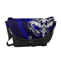 Silver Masquerade Blue Messenger Bag