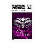 Silver Masquerade Pink Valentines Love Postage