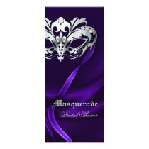 Silver Masquerade Purple Bridal Shower Invitation