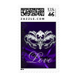 Silver Masquerade Purple Valentines Love Postage