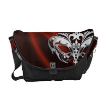 Silver Masquerade Red Messenger Bag