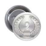 Silver Medal Pinback Buttons