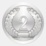 Silver Medal Round Stickers