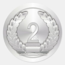 Silver Medal Round Stickers