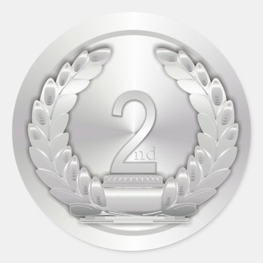 Silver Medal Round Stickers