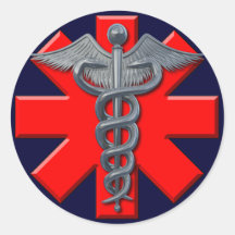 Silver Medical Profession Symbol Sticker