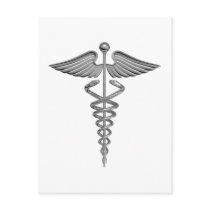 Silver Medical Symbol Postcard
