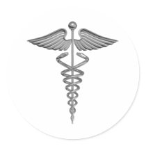 Silver Medical Symbol stickers