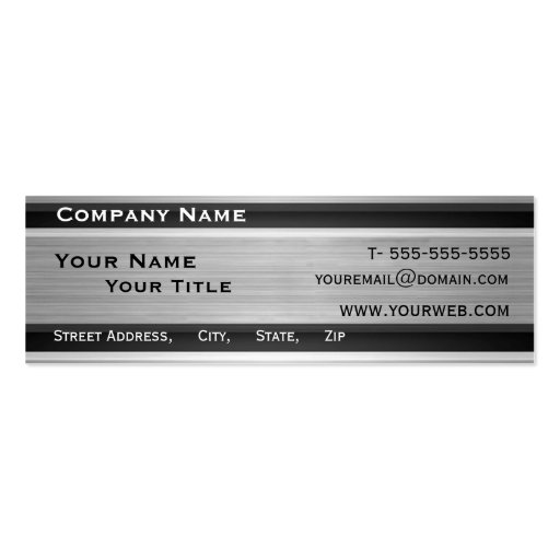 Silver Metal Business Card Template Generic (back side)
