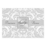 Silver Metal Damask Silver Ribbon Business Card