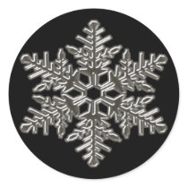 Silver Metal Deco Snow Fall Snowflakes Sticker