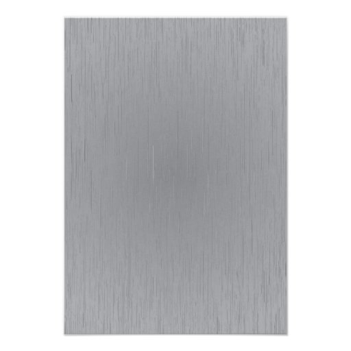Silver Metal Look Personalized Invite