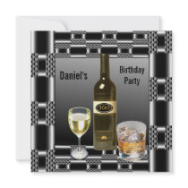 Silver Metal Mens 50th Birthday Drinks Man Announcement