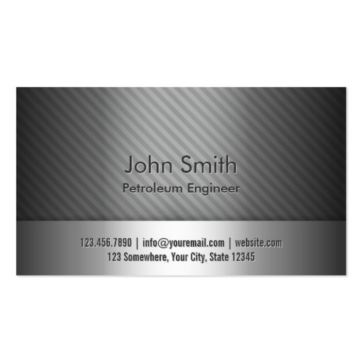 Silver Metal Petroleum Engineer Business Card (front side)