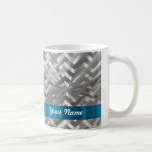 Silver metalic  looking chevron mugs