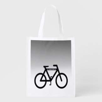 Silver Metallic Bicycle Abstract Grocery Bag