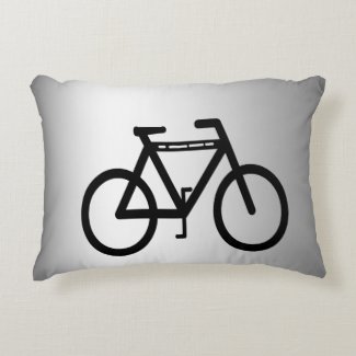 Silver Metallic Bicycle Accent Pillow