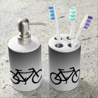 Silver Metallic Bicycle Bathroom Set