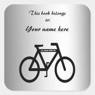 Silver Metallic Bicycle Bookplate