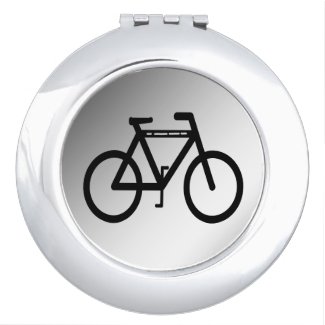 Silver Metallic Bicycle Compact Mirror