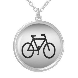Silver Metallic Bicycle Necklace