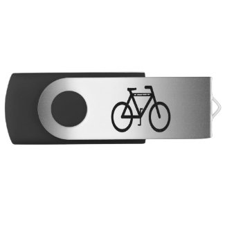 Silver Metallic Bicycle Swivel USB 2.0 Flash Drive