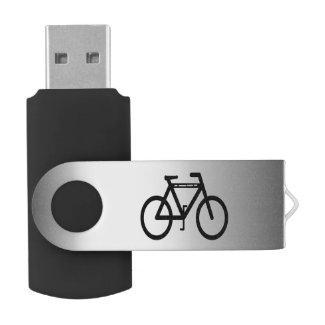 Silver Metallic Bicycle Swivel USB 2.0 Flash Drive