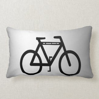 Silver Metallic Bicycle Throw Pillow