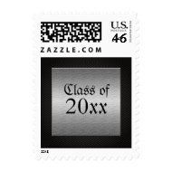 Silver metallic + carbon fiber graduation stamps stamp