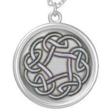 Silver Metallic Celtic Knot Necklace