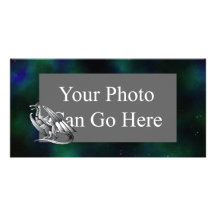 Silver Metallic Dragon Photo Greeting Card