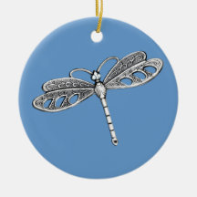 Silver Metallic Dragonfly Ornament