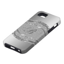 Silver Metallic Look With Diamonds Pattern iPhone 5 Covers