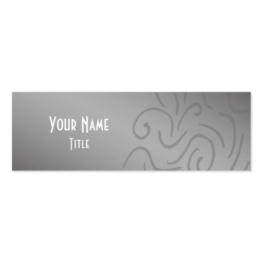 Silver Minimalist Skinny Business Card Template (front side)