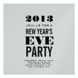 Silver Modern 2013 New Year's Eve Party Invite