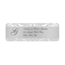 Silver Monogram Christmas Address Labels