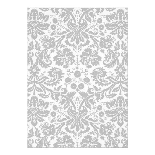 Silver Monogram Damask Bridal Shower Invitations