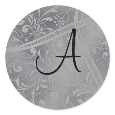 Silver Monogram Envelope Seal Sticker