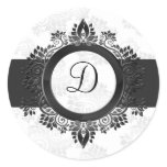 silver monogram envelope seal stickers